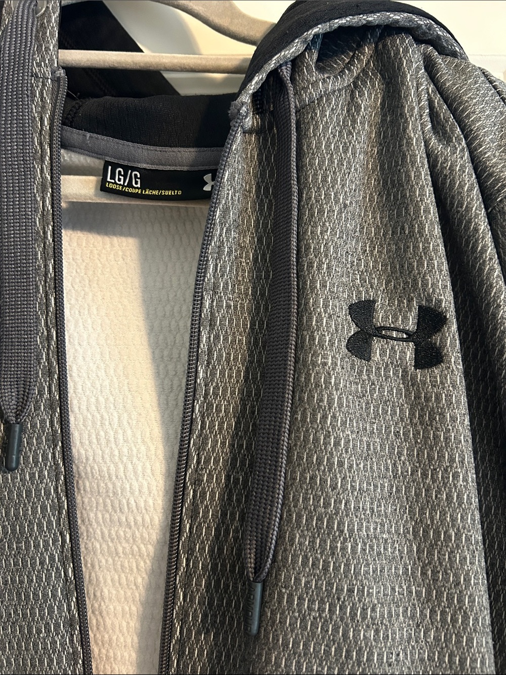 Under Armour Charcoal Gray Textured Full-Zip Hoodie